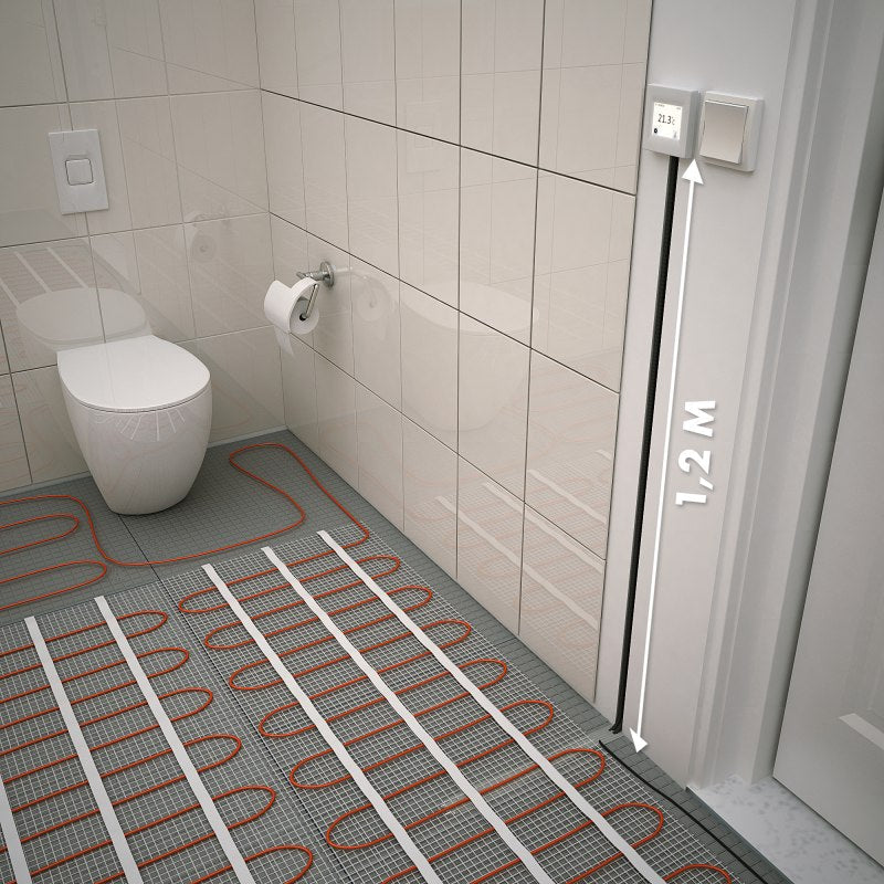 Montageset Ecofloor 200 W/m² für Fliesen mit Thermostat Fenix TFT WiFi